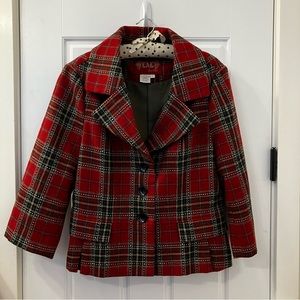 “Live a Little” Plaid Blazer - L